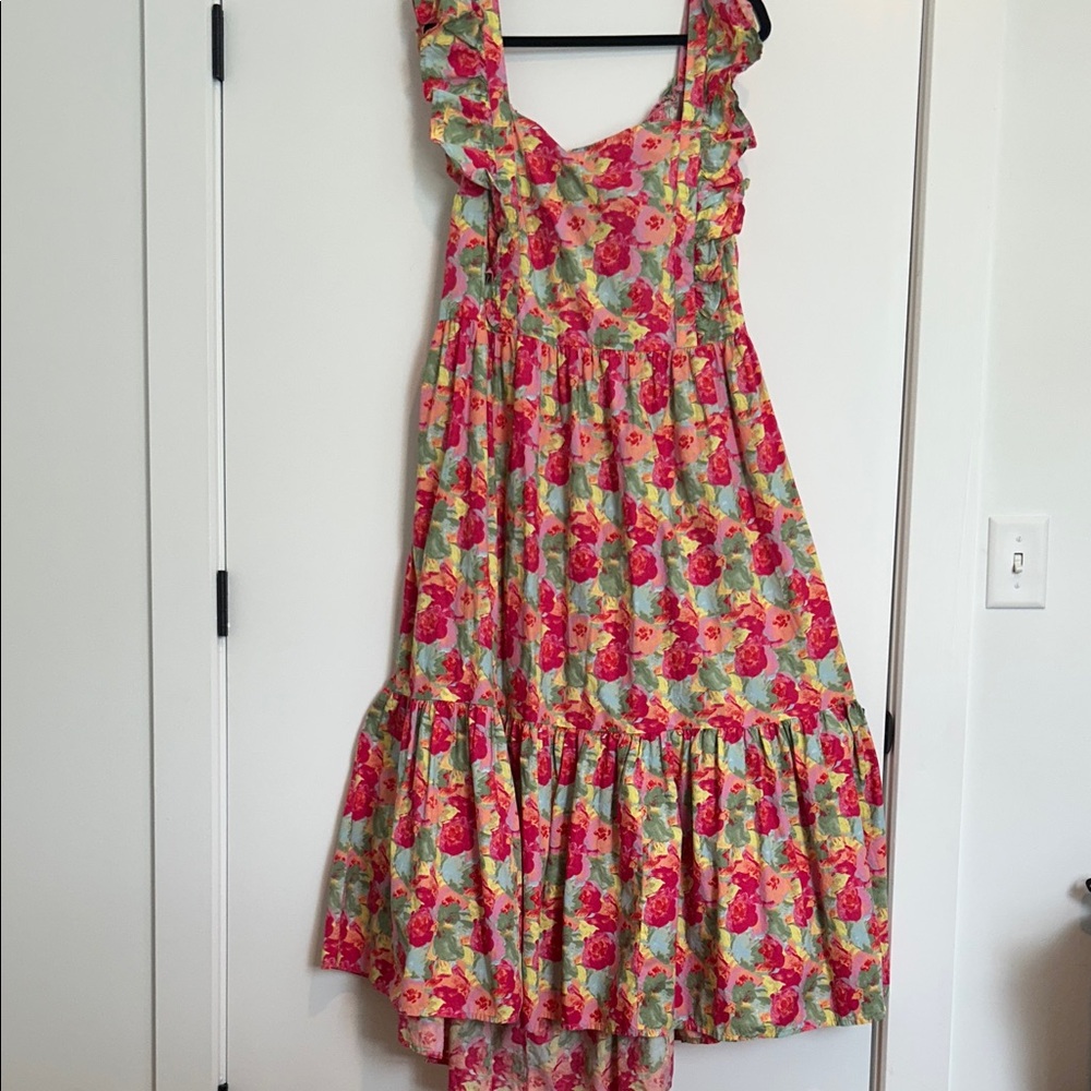 Lovely Floral Ruffle Maxi Dress